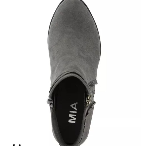 MIA Mabel ruffle Charcoal Gray Ankle Boots - Picture 6 of 10